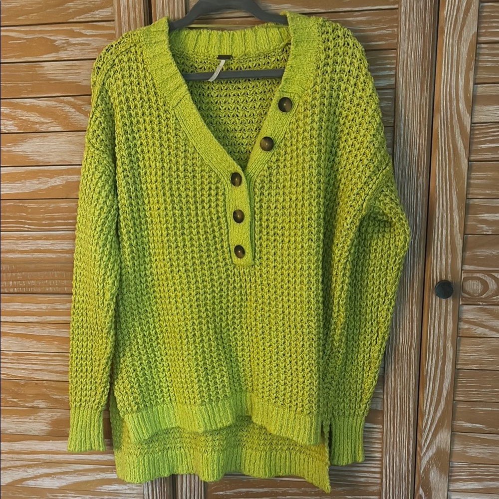 Free People “Whistle” thermal print sweater